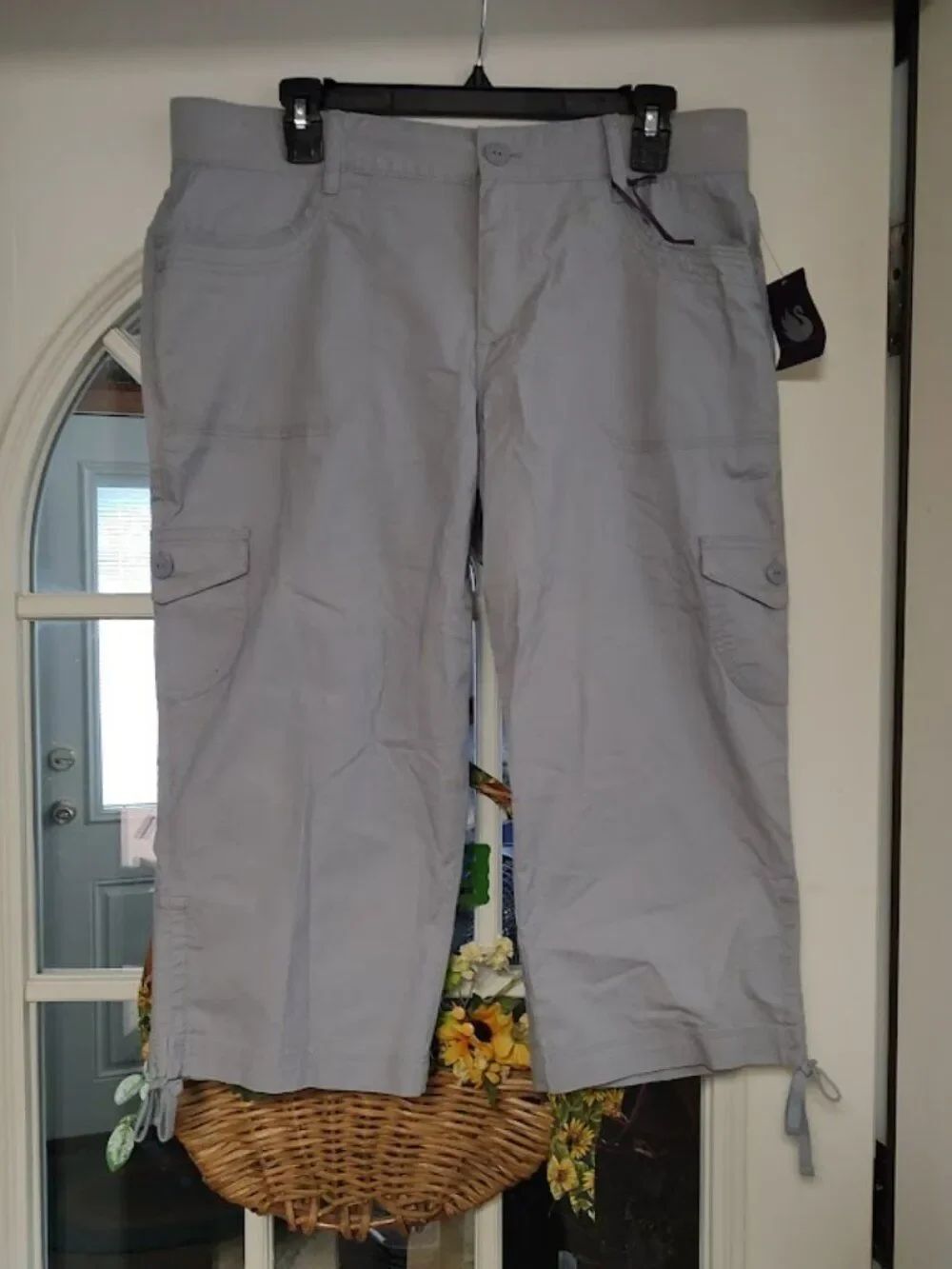 New Gloria Vanderbilt Lillie Sterlling Silver Skimmer Capri Pants Women's 10